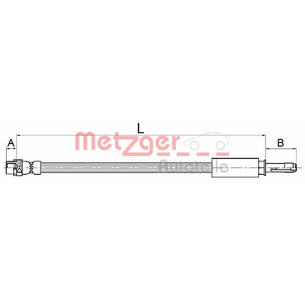 Слика на црево за кочница METZGER 4110145 за BMW 1 F21 125 d - 211 коњи дизел