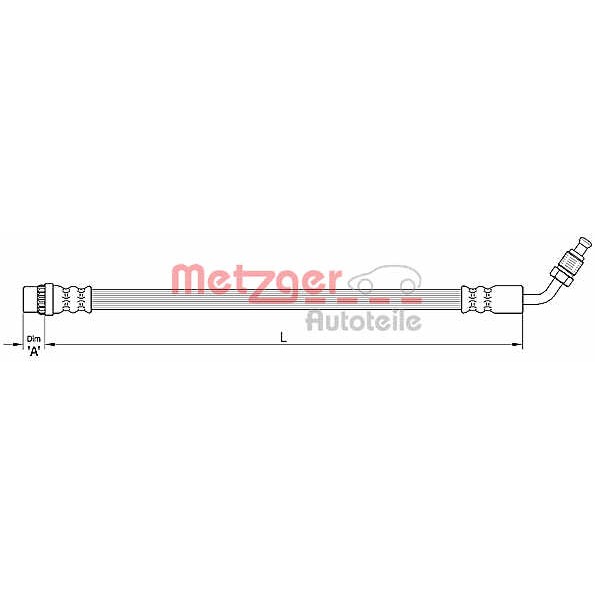 Слика на црево за кочница METZGER 4110210 за Nissan Interstar Box (X70) dCi 80 - 82 коњи дизел