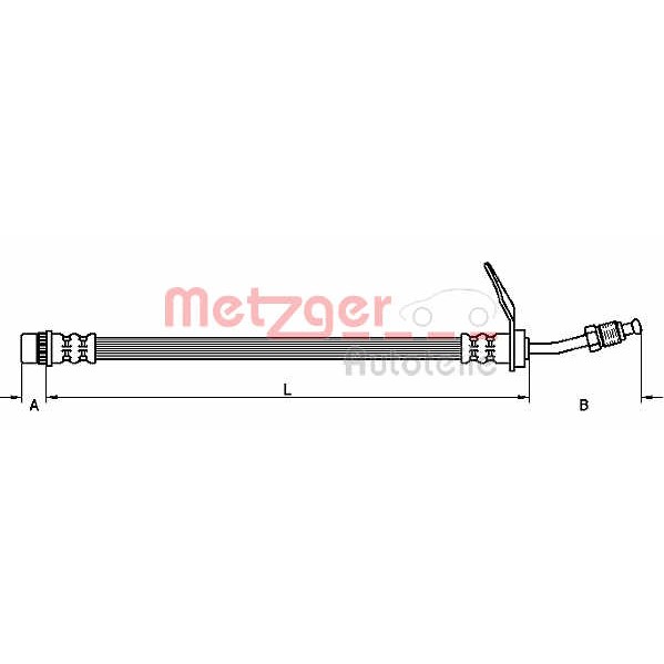 Слика на црево за кочница METZGER 4110211 за Nissan Interstar Platform dCi 120 - 120 коњи дизел