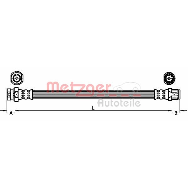 Слика на црево за кочница METZGER 4110213 за Renault Master 2 Van (FD) 2.5 dCi 100 (FD0U, FD0V) - 99 коњи дизел