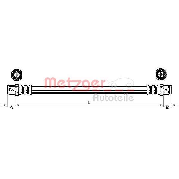 Слика на црево за кочница METZGER 4110751 за Citroen Jumpy BOX 2.0 HDi 95 - 98 коњи дизел