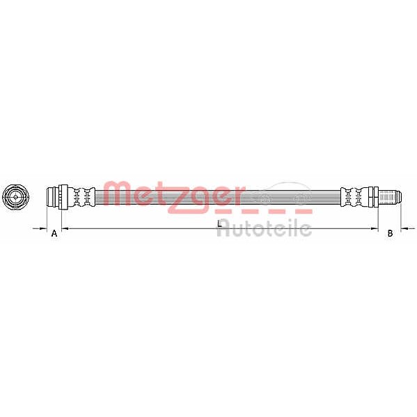 Слика на црево за кочница METZGER 4110796 за Ford Mondeo 4 2.0 TDCi - 136 коњи дизел