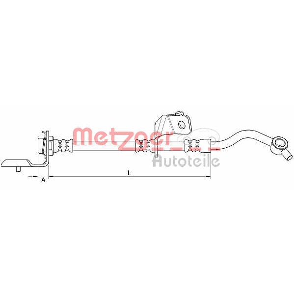 Слика на црево за кочница METZGER 4110819 за Hyundai ix35 (LM) 2.0 CRDi - 136 коњи дизел