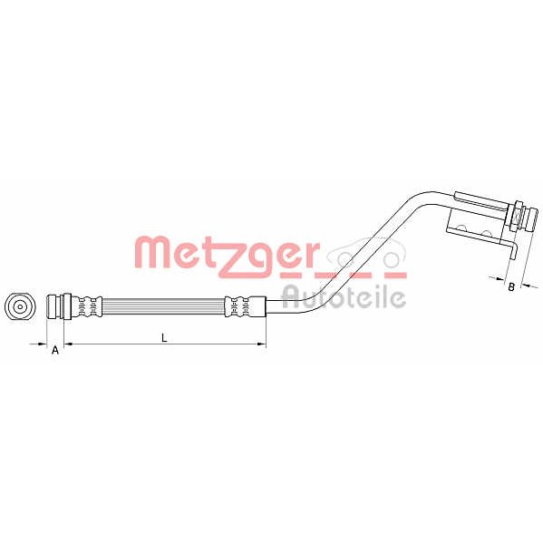 Слика на црево за кочница METZGER 4110826 за Kia Venga (YN) 1.4 CRDi 75 - 75 коњи дизел