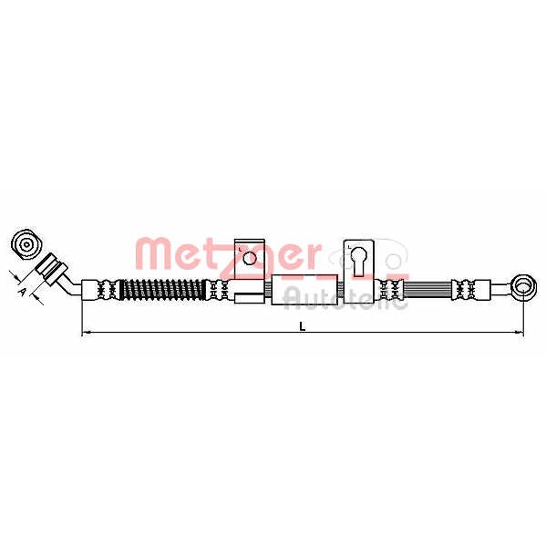 Слика на црево за кочница METZGER 4110827 за Kia Sorento (JC) V6 - 248 коњи бензин