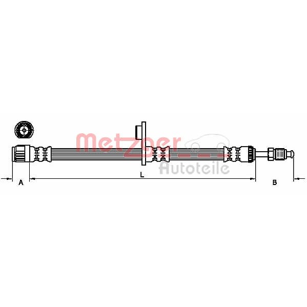 Слика на црево за кочница METZGER 4110925 за Citroen C8 EA,EB 2.0 HDi 165 - 163 коњи дизел