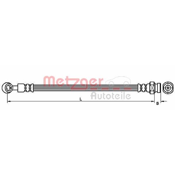 Слика на црево за кочница METZGER 4111030 за Hyundai Atos (MX) 1.0 - 63 коњи бензин