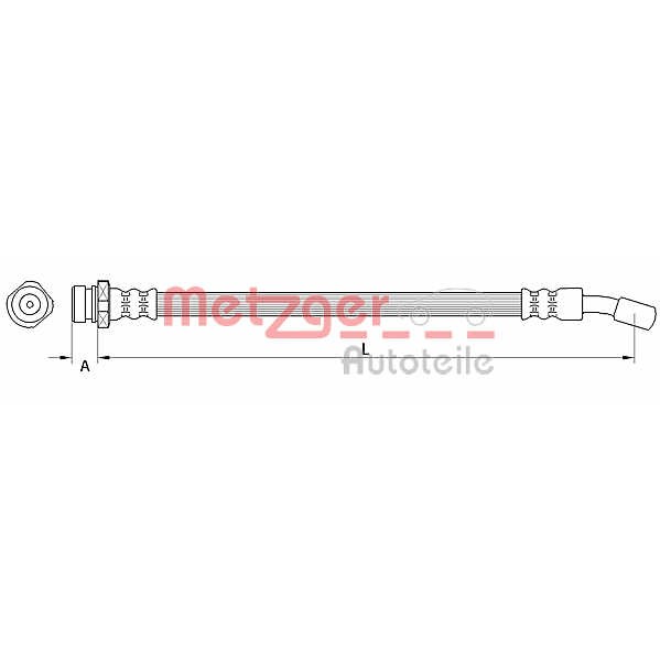 Слика на црево за кочница METZGER 4111033 за Hyundai i30 1.6 - 126 коњи бензин