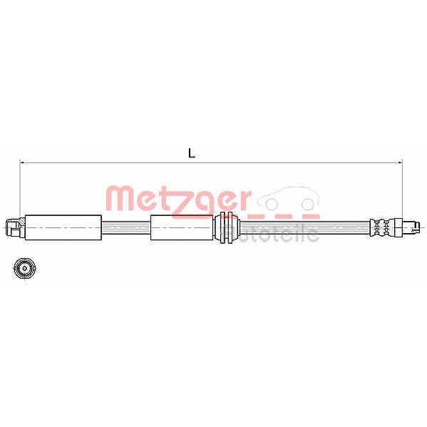 Слика на црево за кочница METZGER 4111367 за Mercedes GLA-class (x156) GLA 200 (156.943) - 156 коњи бензин
