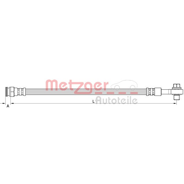 Слика на црево за кочница METZGER 4111619 за Opel Corsa E 1.4 - 90 коњи бензин