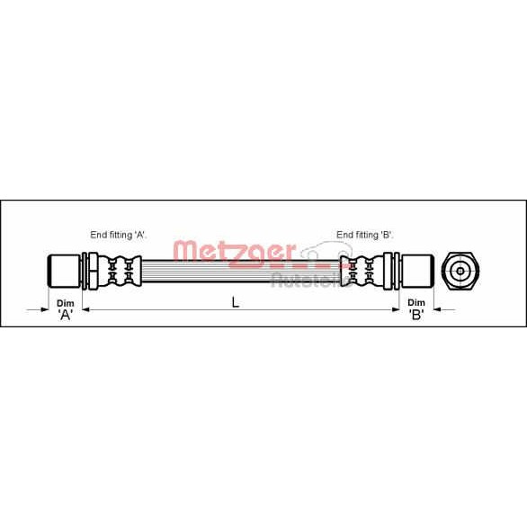 Слика на Црево за кочница METZGER 4112214