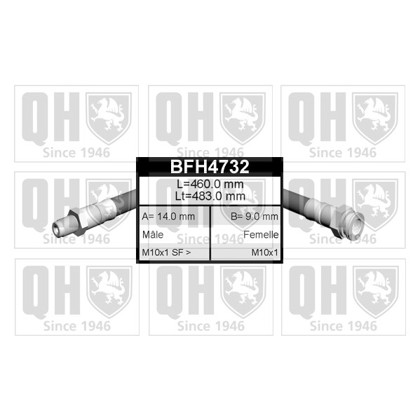 Слика на црево за кочница QUINTON HAZELL BFH4732 за Citroen ZX Break N2 1.4 i - 75 коњи бензин