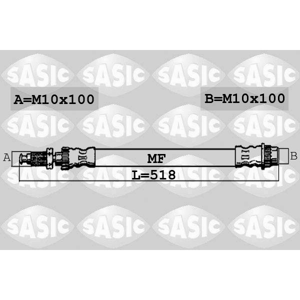 Слика на црево за кочница SASIC 6600009 за Citroen Jumpy U6U 1.9 D 70 - 69 коњи дизел