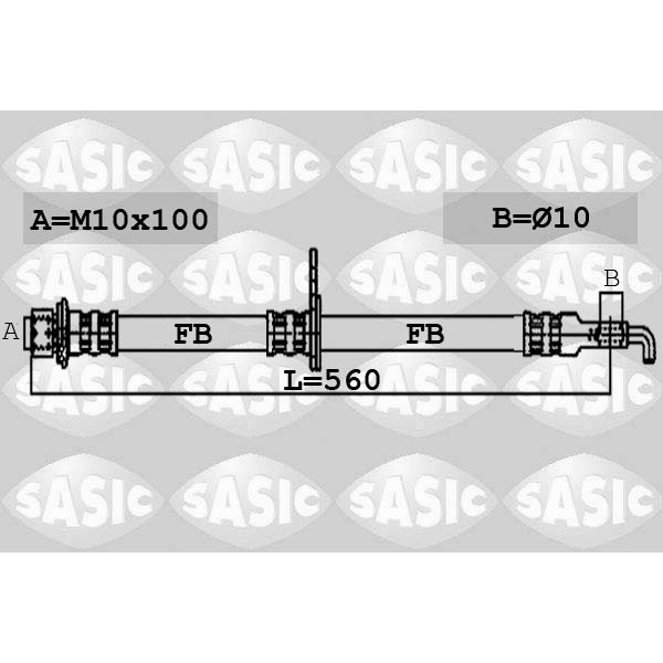 Слика на црево за кочница SASIC 6600038 за Peugeot 607 Saloon 2.0 HDI - 136 коњи дизел