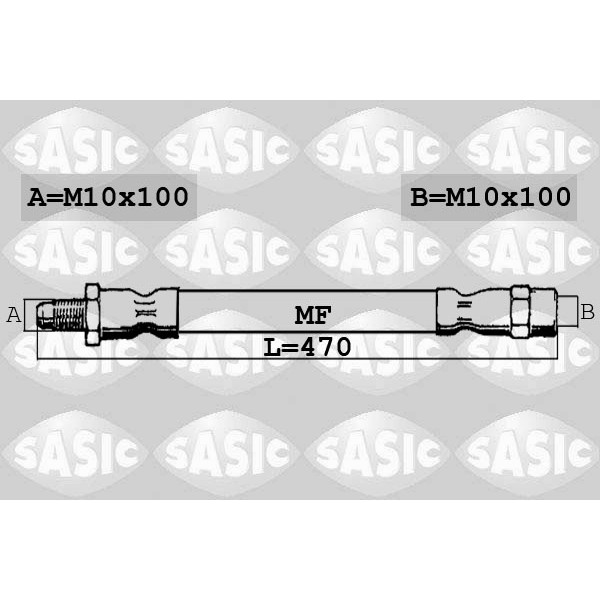 Слика на црево за кочница SASIC SBH0180 за Citroen Xsara Picasso N68 2.0 16V - 136 коњи бензин