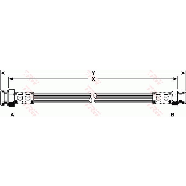 Слика на црево за кочница TRW PHA134 за Mitsubishi Galant 3 Saloon (E1 A) 2.0 GLS (E15A) - 102 коњи бензин