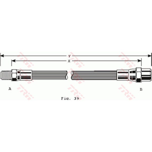 Слика на црево за кочница TRW PHB125 за Mercedes E-class (w124) 300 Turbo-D (124.133) - 147 коњи дизел