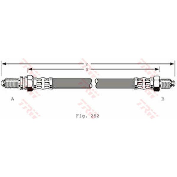 Слика на црево за кочница TRW PHC280 за Ford Fiesta 4 (ja,jb) 1.0 i - 52 коњи бензин