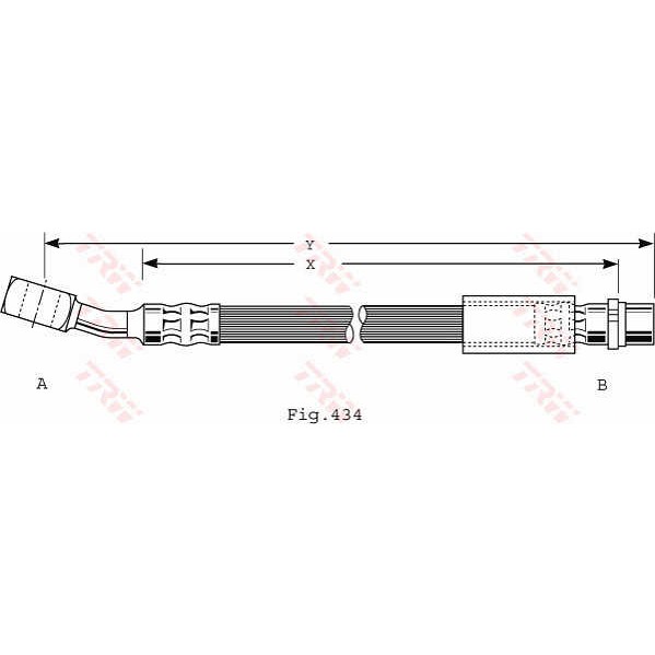 Слика на црево за кочница TRW PHD474 за Opel Corsa C 1.7 DTI - 75 коњи дизел