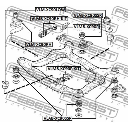 Слика на Чаура за мост FEBEST VLAB-XC90SSR за Volvo 850 (LS) 2.3 Turbo R - 241 коњи бензин