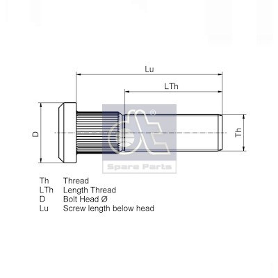 Слика на шпилка главина DT Spare Parts 1.17133 за камион Scania 4 Series 114 L/340 - 340 коњи дизел