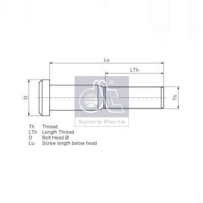 Слика на шпилка главина DT Spare Parts 4.40139 за камион MAN F 90 19.362 FS,19.362 FLS,19.362 FLLS - 360 коњи дизел