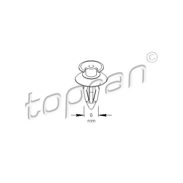 Слика на штипка (клипс) TOPRAN 109 024 за VW LT 28-50 Box (281-363) 2.4 - 90 коњи бензин