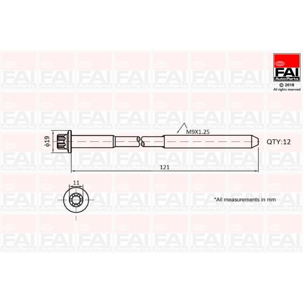 Слика на Штрафови за глава FAI AutoParts B1630