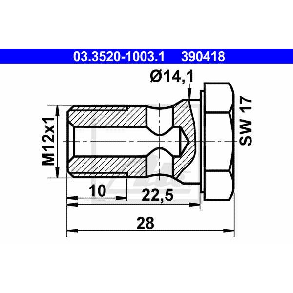 Слика на Шуплив винт ATE 03.3520-1003.1