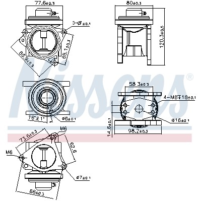 Слика на EGR вентил NISSENS 98173 за VW Jetta 3 (1K2) 1.9 TDI - 105 коњи дизел