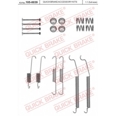 Слика на комплект принадлежности, спирачни челюсти QUICK BRAKE QB105-0039 за  Renault Clio 2 1.5 dCi (B/C2J) - 68 kоњи дизел