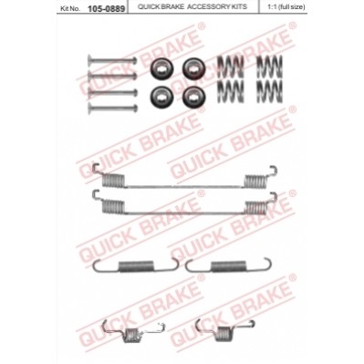 Слика на комплект принадлежности, спирачни челюсти QUICK BRAKE QB105-0889