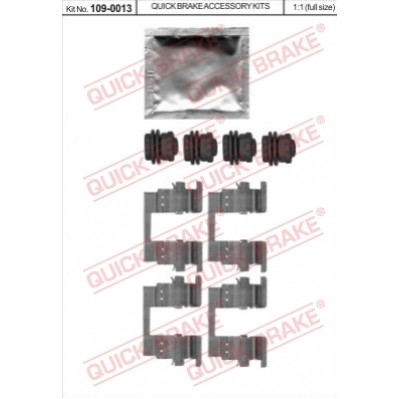 Слика на комплет осигурачи, диск плочки QUICK BRAKE QB109-0013 за  Opel Astra K (B16) 1.4 Turbo (68) - 125 kоњи бензин