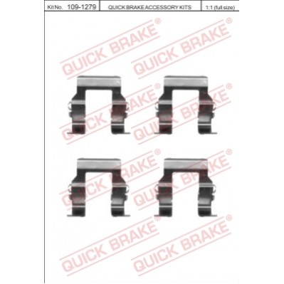 Слика на комплет осигурачи, диск плочки QUICK BRAKE QB109-1279 за  Mitsubishi Pajero (V3,V2,V4 W) TD (V46W) - 125 kоњи дизел