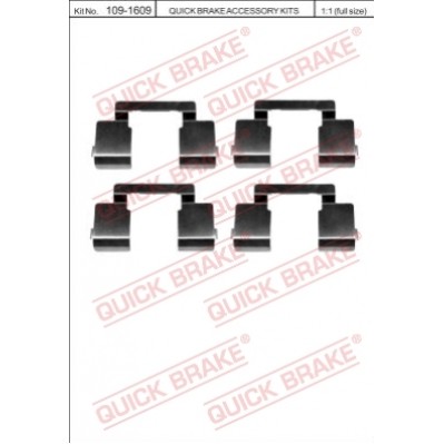 Слика на комплет осигурачи, диск плочки QUICK BRAKE QB109-1609 за  Renault Laguna (B56,556) 1.8 (B56A/B) - 90 kоњи бензин