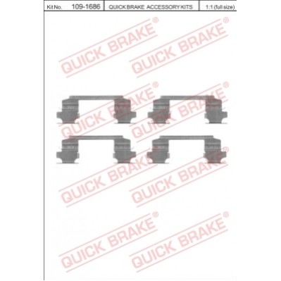 Слика на комплет осигурачи, диск плочки QUICK BRAKE QB109-1686 за  Nissan X-Trail (T30) 2.0 4x4 - 140 kоњи бензин