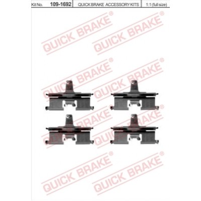 Слика на комплет осигурачи, диск плочки QUICK BRAKE QB109-1692 за  Daewoo Lacetti Saloon J200 1.8 CDX (J200) - 91 kоњи бензин