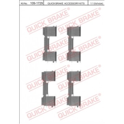 Слика на комплет осигурачи, диск плочки QUICK BRAKE QB109-1729 за  камион Iveco Daily 2006 Platform 60C14, 60C14 /P - 140 kоњи дизел