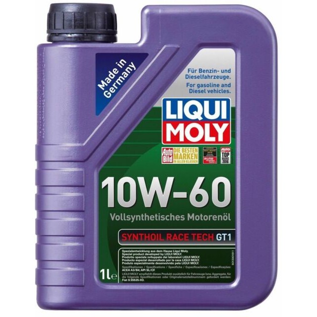 Слика на Моторно масло LIQUI MOLY 10W60 SYNTHOIL RACE TECH 1L за  мотор Aprilia Atlantic 500 (PT) - 39 kоњи бензин