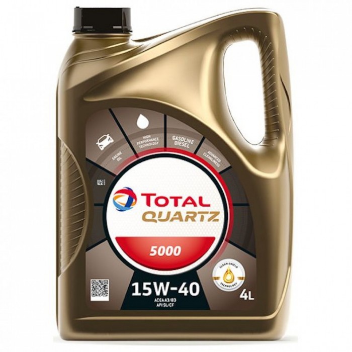 Слика на Моторно масло TOTAL QUARTZ 5000 15W40 4L за  Daihatsu Charade 4 G200,G202 1.3 - 60 kоњи бензин