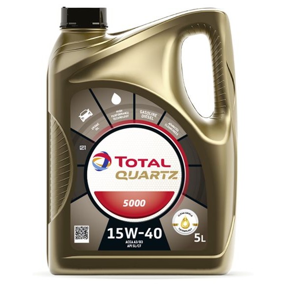 Слика на Моторно масло TOTAL QUARTZ 5000 15W40 5L за  Daihatsu Charade 4 G200,G202 1.3 - 60 kоњи бензин