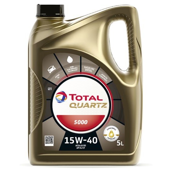 Слика на Моторно масло TOTAL QUARTZ 5000 15W40 5L за  камион Renault K Series 380P MEDIUM, 380P HEAVY - 379 kоњи дизел