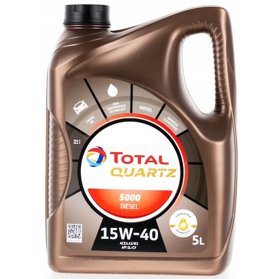 Слика на Моторно масло TOTAL QUARTZ 5000 DIESEL 15W40 5L за  Renault Megane 2 Grandtour 2.0 - 135 kоњи бензин