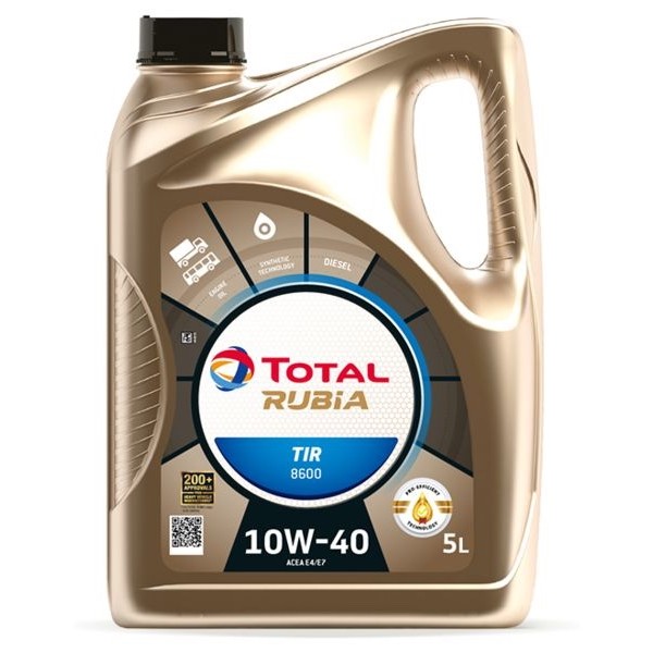 Слика на Моторно масло TOTAL RUBIA 8600 10W40 5L за  мотор Kymco Newsento NewSento 50i (V7) - 4 kоњи бензин