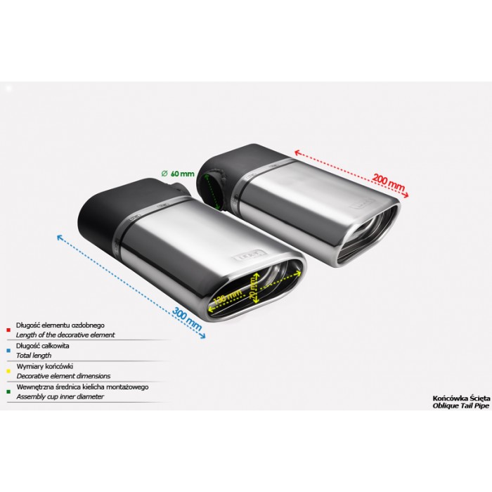 Слика на Накрајник за ауспух ULTER-SPORT NX21-1.3 за  Audi A5 Sportback (F5A) 2.0 TFSI g-tron - 170 kоњи Бензин/Метан (CNG)