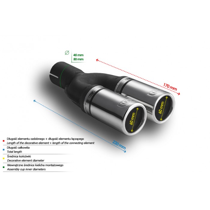 Слика на Накрајник за ауспух ULTER-SPORT ULT N2-03/50 за  BMW 4 Coupe F32 F82 420 D - 200 kоњи дизел