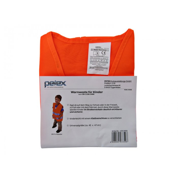 Слика на Оранжева обезопасителна жилетка за дете Petex 43919900 за  камион Iveco Daily 1 Box 49-10 V (13054204, 13054211, 13054212, 13054215, 13054217, 1 - 103 kоњи дизел