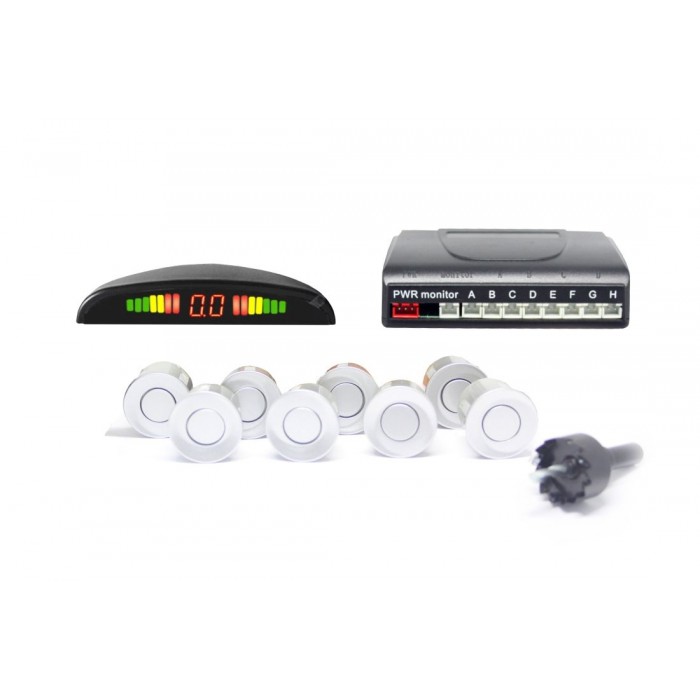 Слика на Парктроник со 8 сензора и LED дисплеј - сребристи датчици AP PS8LS за  Fiat Albea 178 1.2 - 73 kоњи бензин