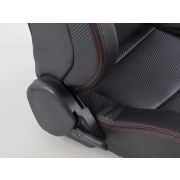 Слика  на Спортски седишта комплет 2 бр. Halbschalensitz Carbon еко кожа црни FK Automotive FKRSE14909