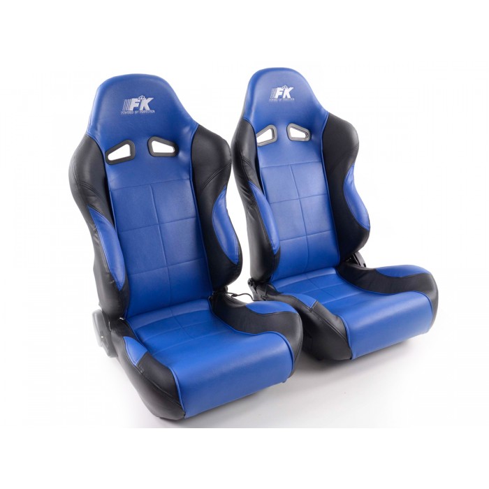 Слика на Спортски седишта комплет 2 бр. Comfort еко кожа плави/црни FK Automotive FKRSE893/894 за  BMW 1 F20 114 i - 102 kоњи бензин